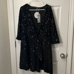 Boohoo Black Sequin Dress